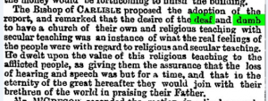Text from times 1872 describing how Deaf people's speech will be restored in heaven